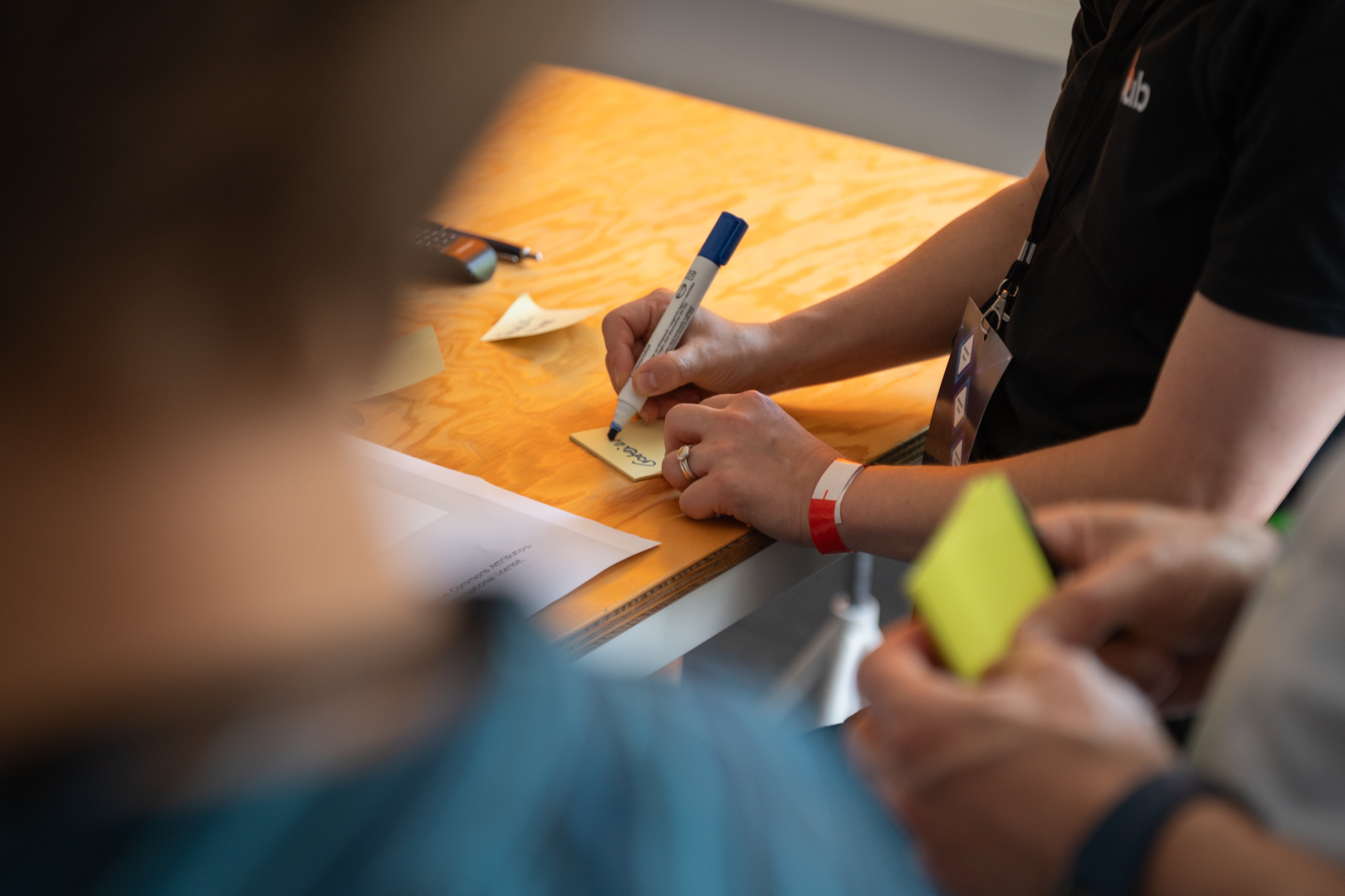Workshop Schulterblick Personen mit Post Its